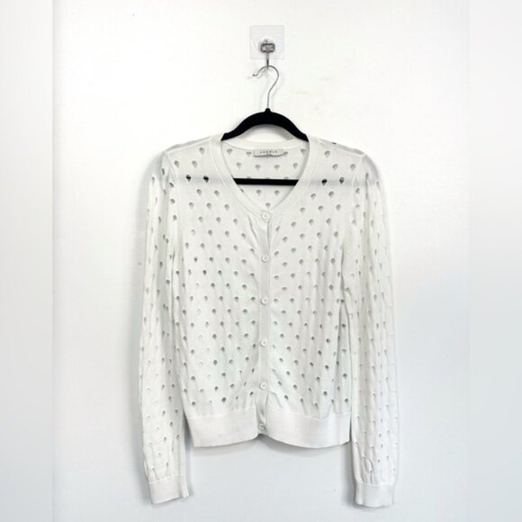Sandro Paris White Cardigan Sz 2 - Picture 4 of 14